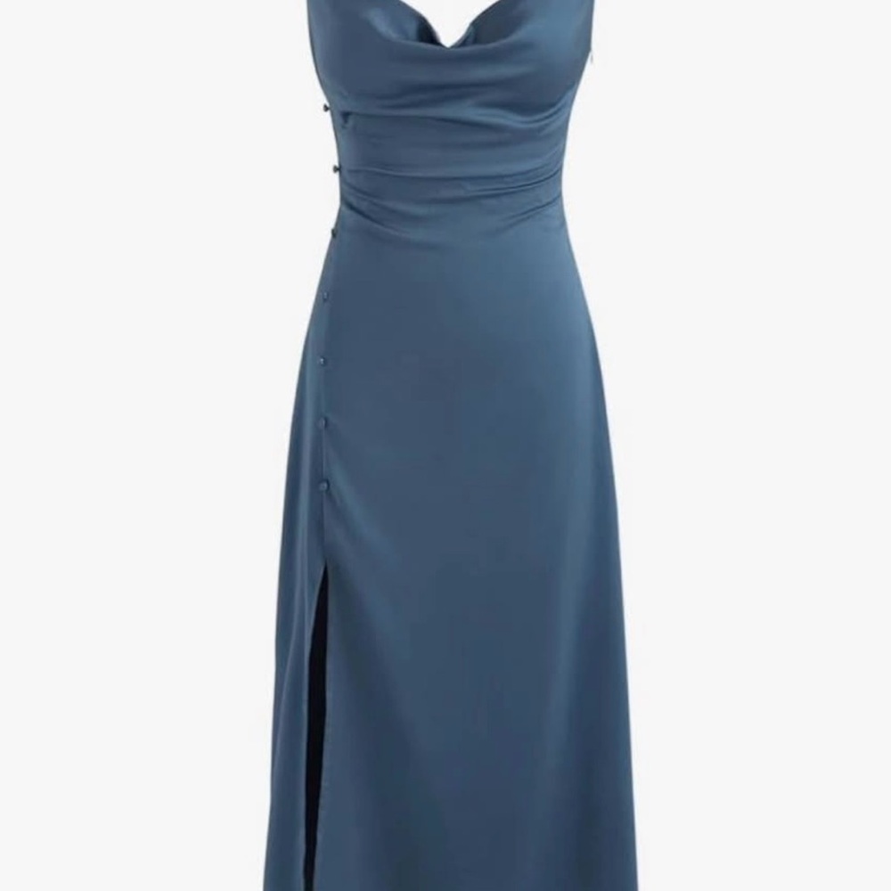 Cider Elegant Blue Sleeveless Dress